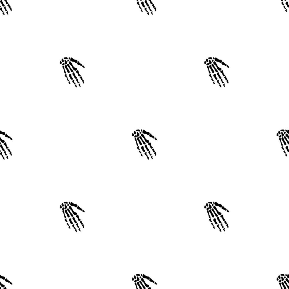 Black skeletons in various poses pattern. Halloween design. Perfect for fall, holidays, fabric, textile. Seamless repeat swatch. vector