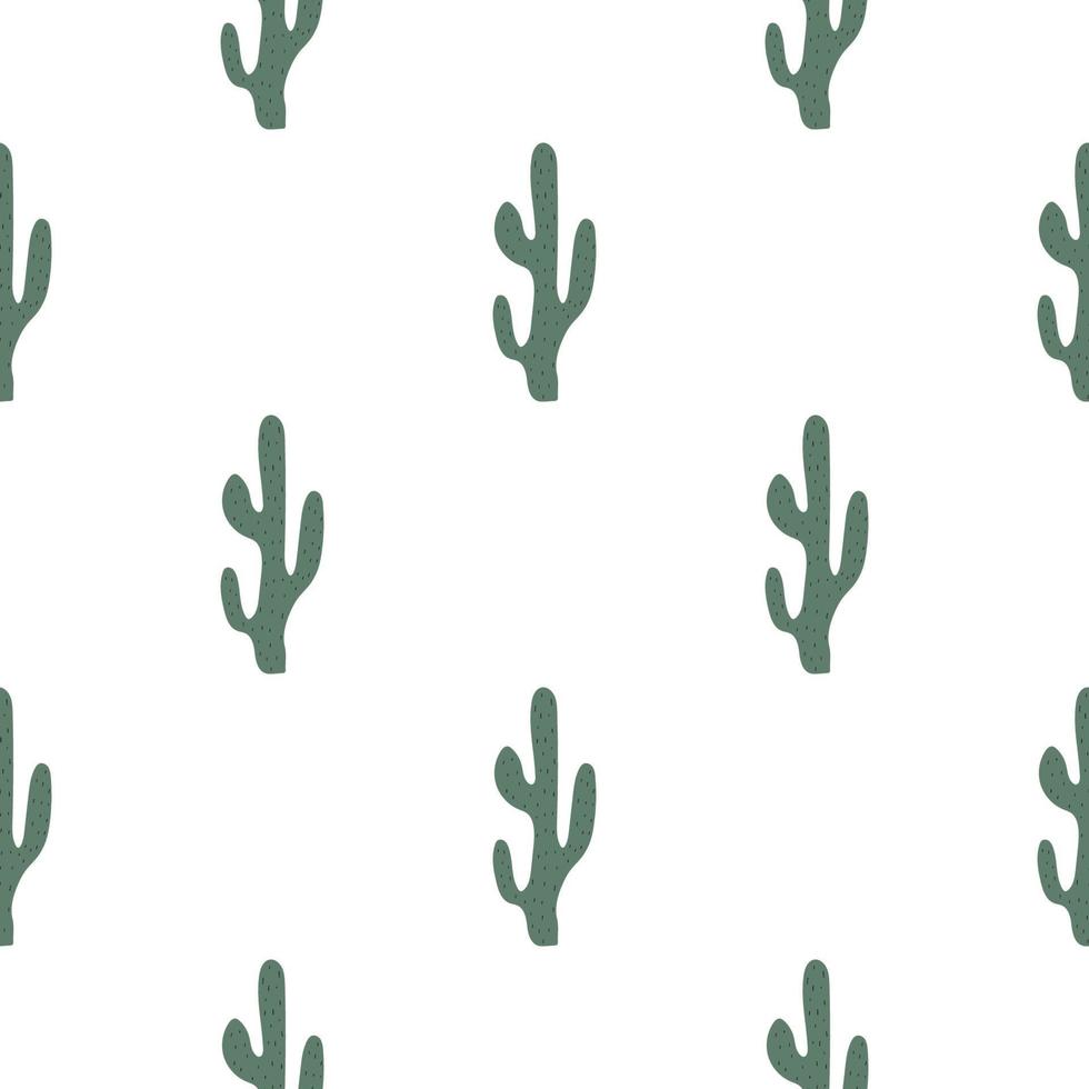 Cute hand drawn cactuses seamless pattern. Mexican symbol. Wild West theme. Hand drawn colored trendy Vector print.