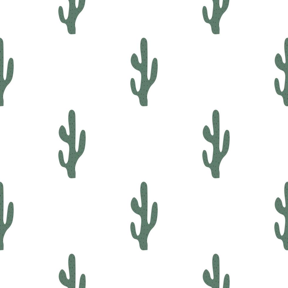 lindo patrón sin costuras de cactus dibujados a mano. símbolo mexicano. tema del salvaje oeste. impresión vectorial de moda de color dibujada a mano. vector