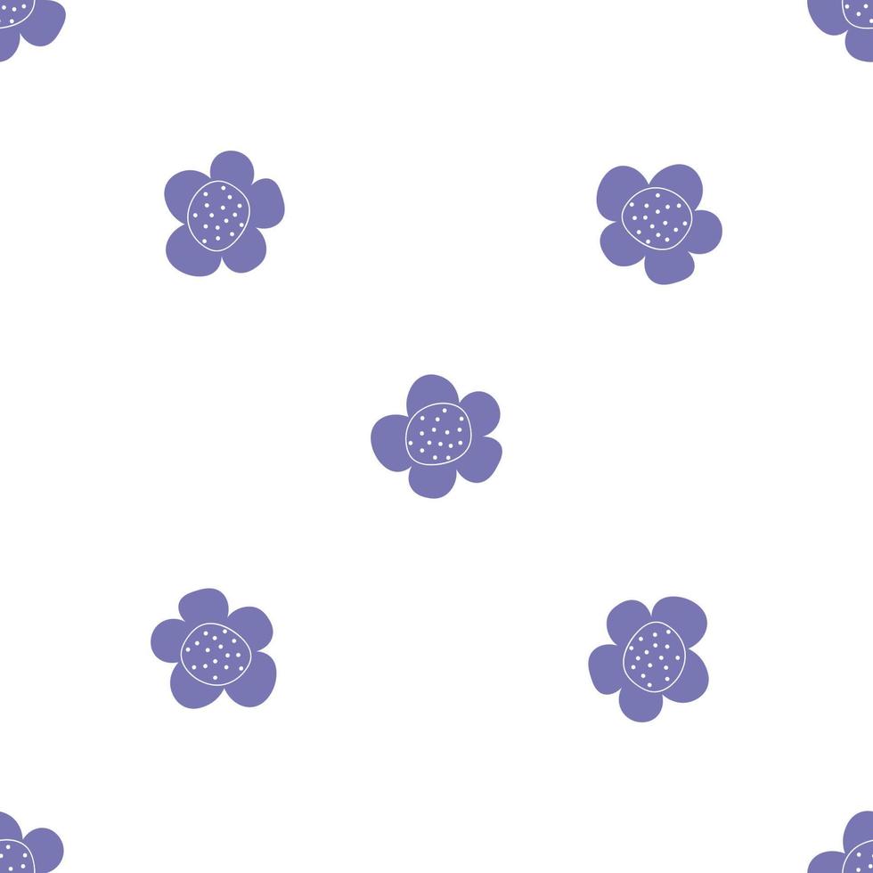 patrón floral vector transparente con flores. flor de primavera estilo infantil simple dibujado a mano. bastante ditsy para tela, textil, papel pintado. papel digital en fondo blanco