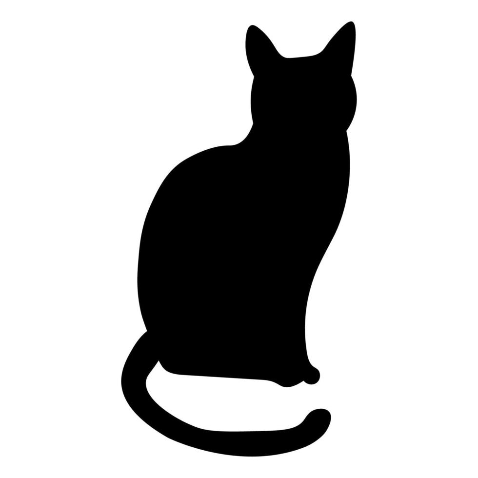Black silhouette cat, great design for any purposes vector