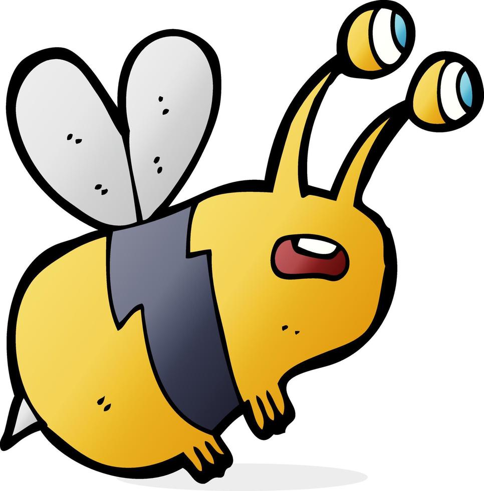 cartoon frightened bee vector