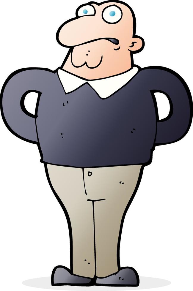 caricatura, preocupado, hombre vector