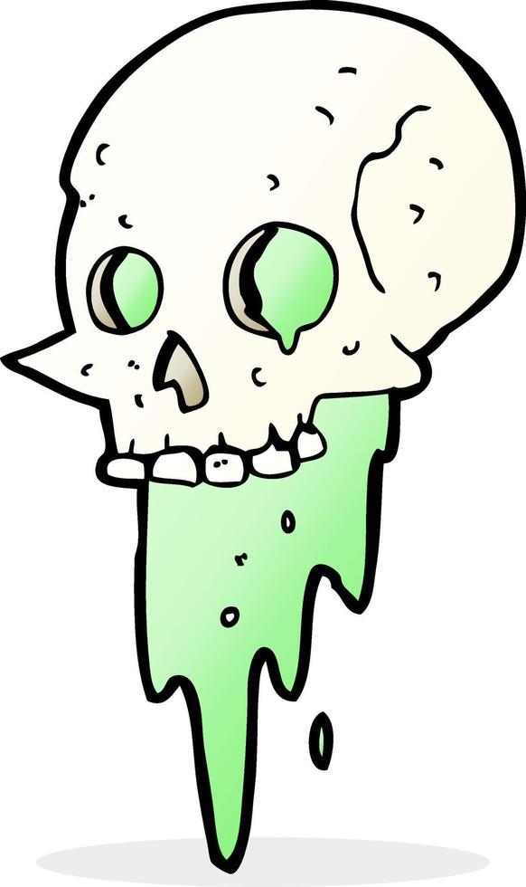 gross halloween skull cartoon vector