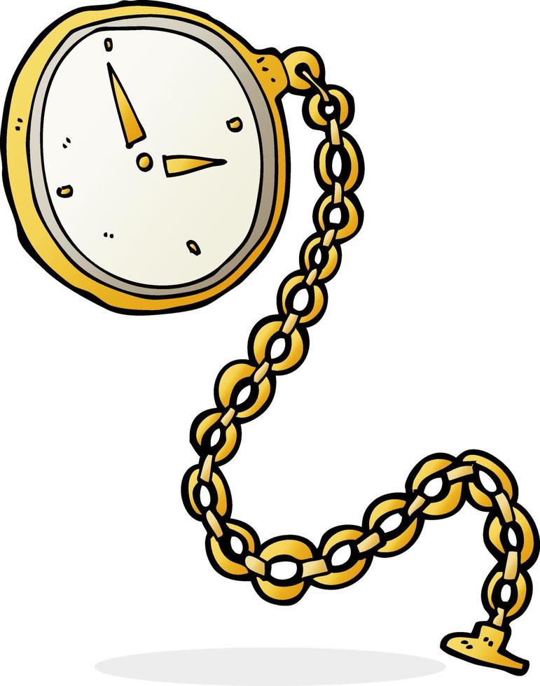 cartoon gold watch vector