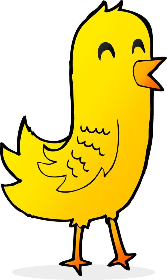 cartoon happy bird vector