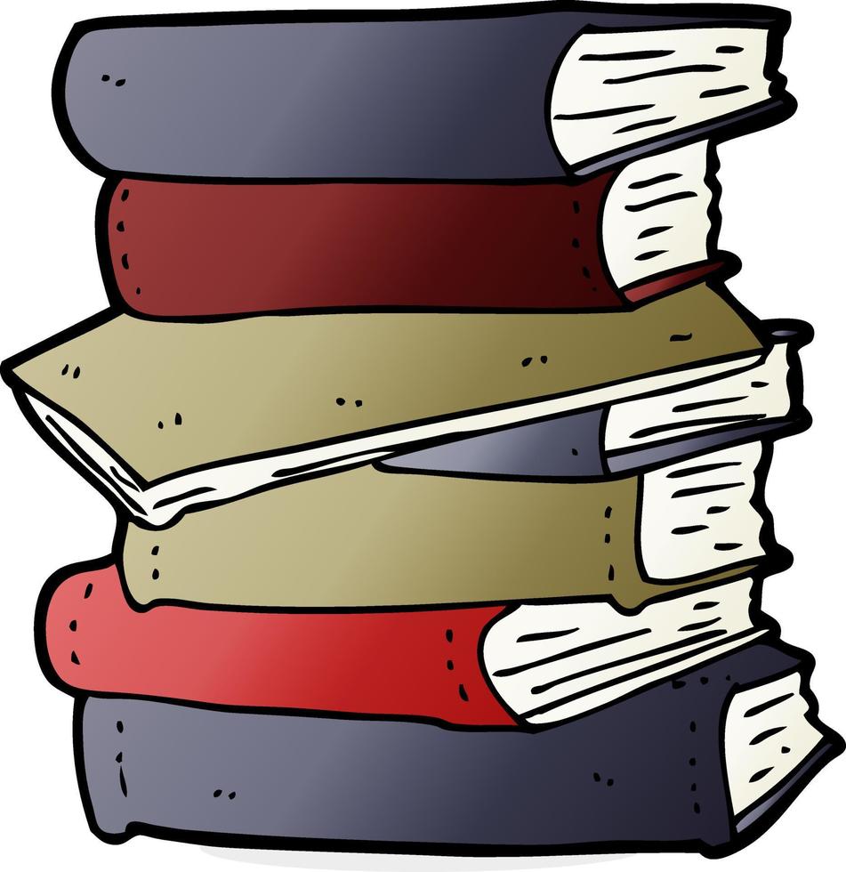 cartoon pile of books vector