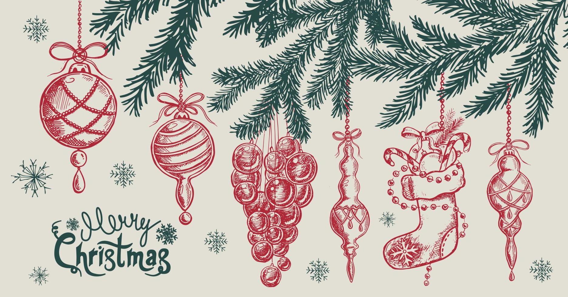 Christmas design element in doodle style. Hand drawn. vector