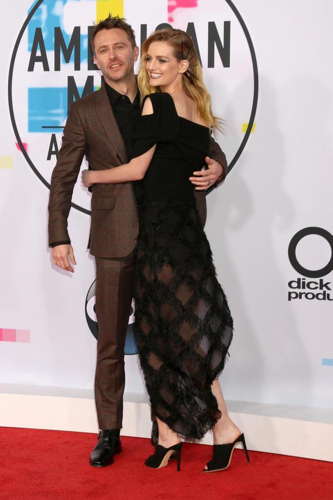 LOS ANGELES, NOV 19 - Chris Hardwick, Lydia Hearst at the American Music Awards 2017 at Microsoft Theater on November 19, 2017 in Los Angeles, CA photo