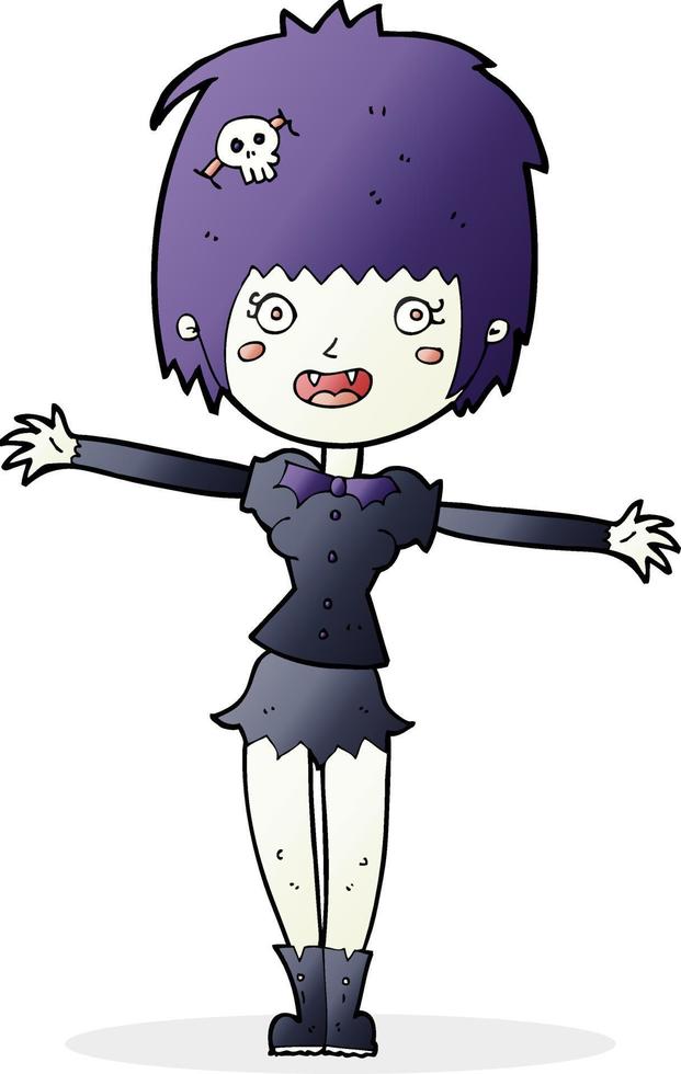 cartoon happy vampire girl vector