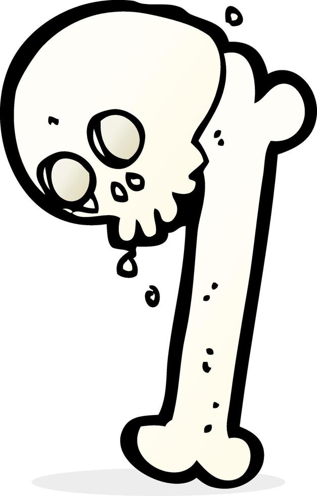 cartoon halloween bone number vector