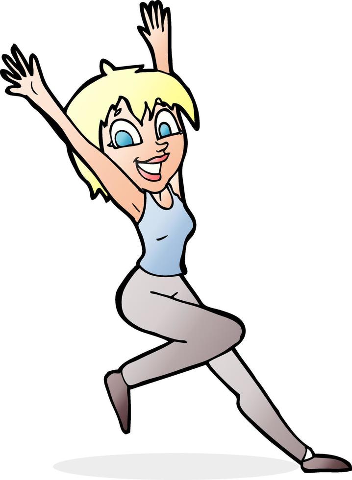 cartoon excited woman vector