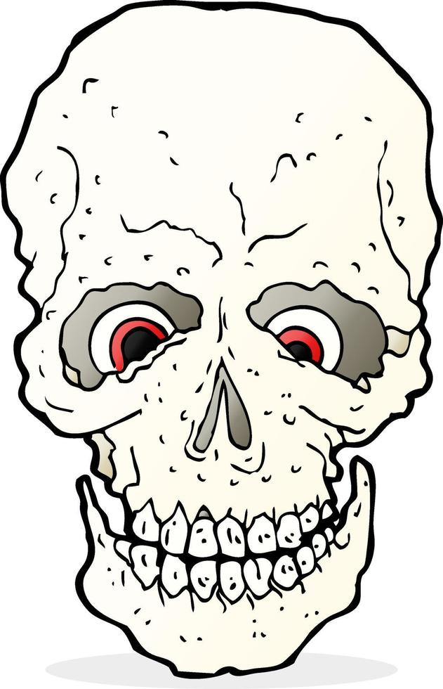 cartoon spooky skull vector