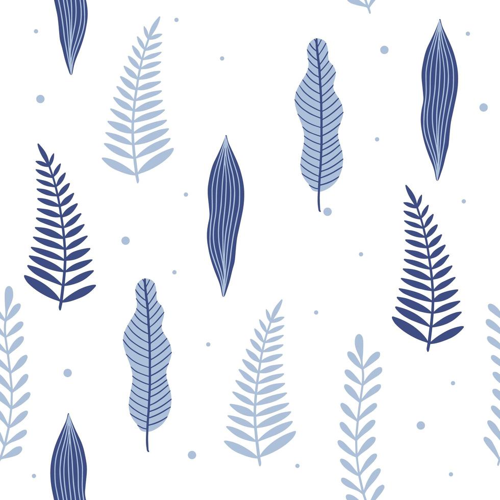 Seamless pattern with blue flowers and leaves. Creative floral texture. Great for fabric, textile Vector Illustration