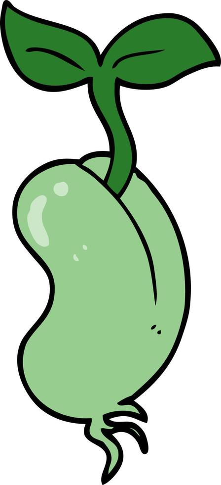 cartoon sprouting seed vector