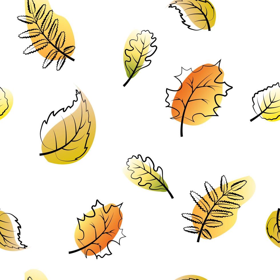 autumn seamless pattern with leaves vector