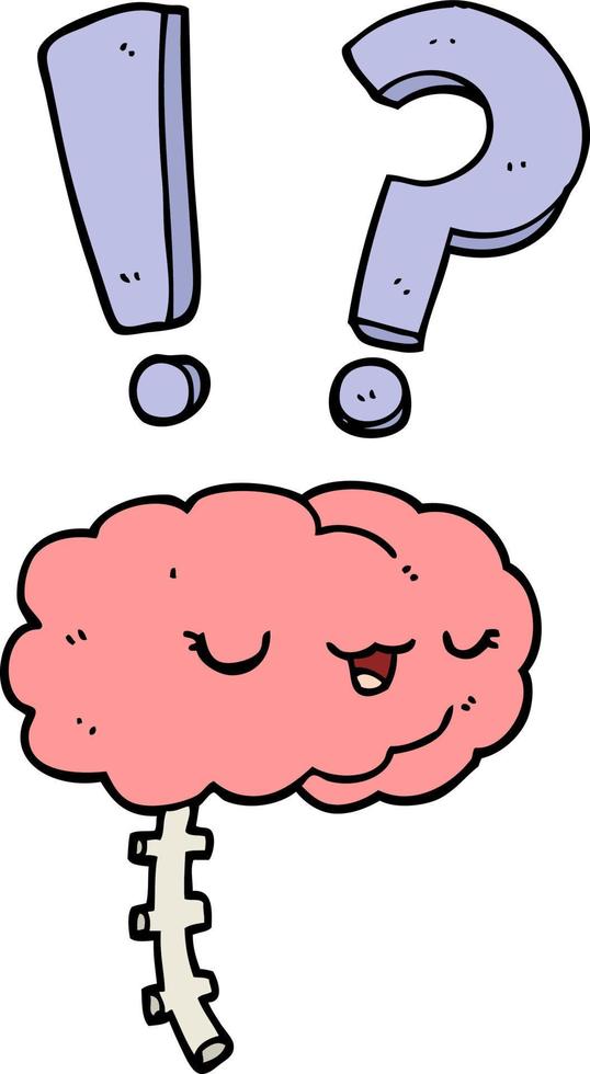 cartoon curious brain vector