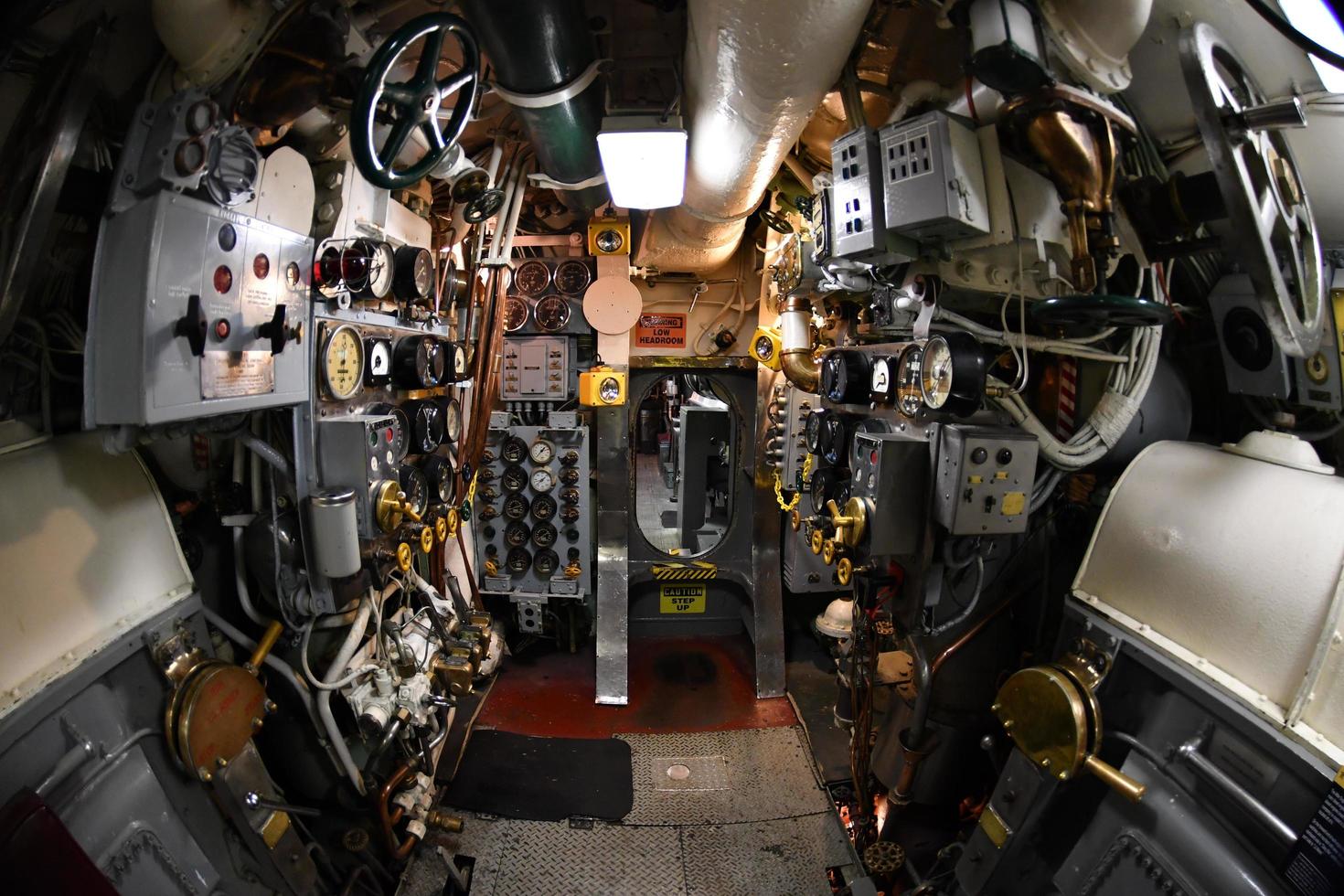 BALTIMORE, USA - JUNE 21 2016 - inside TORSK ii world war submarine view detail close up photo