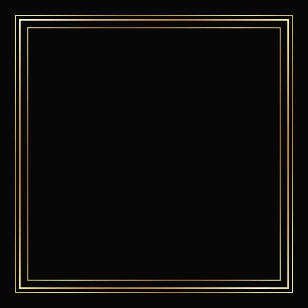 Art deco border and frame. Vector golden template. Isolated poster background