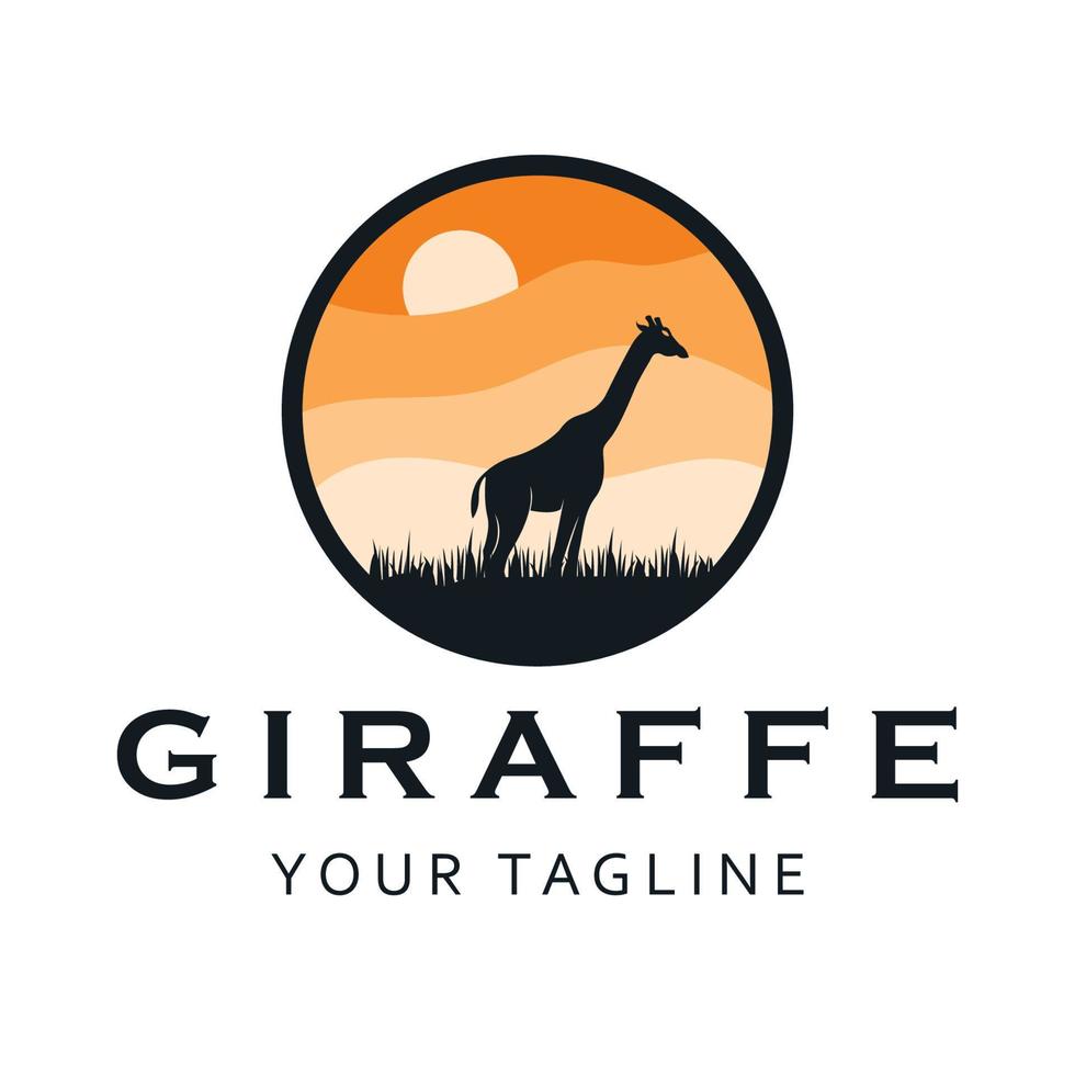 creative  giraffe logo with slogan template vector