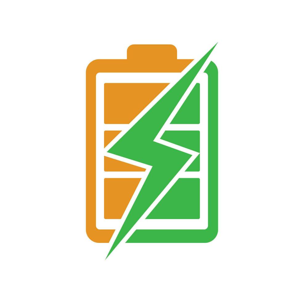 plantilla de diseño de logotipo de batería de energía. diseño del logotipo de carga rápida de la batería. energía de la batería y el icono del logotipo del relámpago. vector