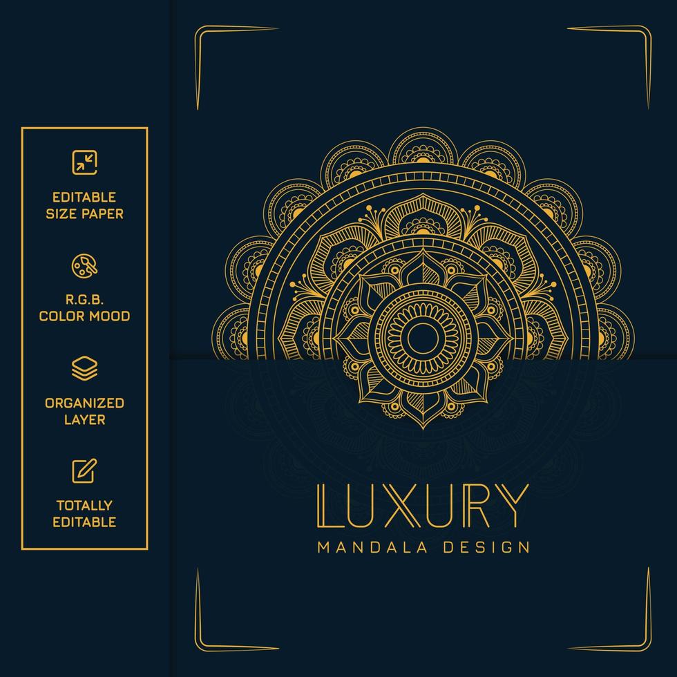 Top luxury colorful mandala background with arabesque pattern vector