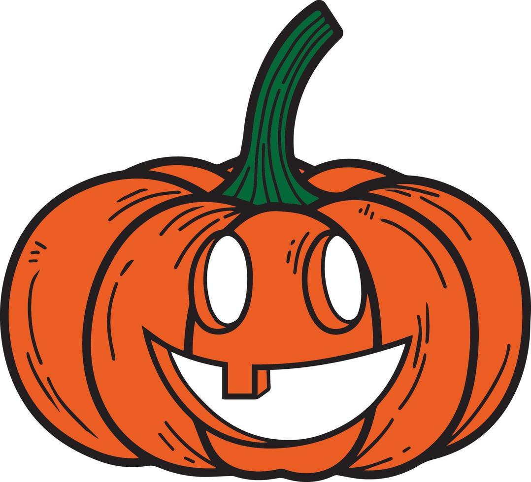 Pumpkin Smiling Face Vector. Pumpkin Drawn. Halloween Decoration. Autumn View. Fall Vector. Happy Halloween Background. Halloween Isolated View. Template. Sublimation. Vector. Illustrator. vector