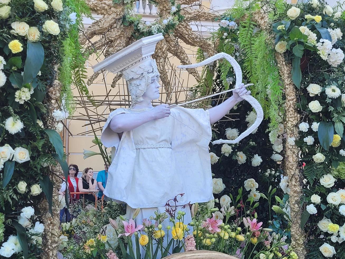 St Petersburg, Russia, 2022 - Ball of flowers - festival that dedicated 350 anniversary of Peter I photo