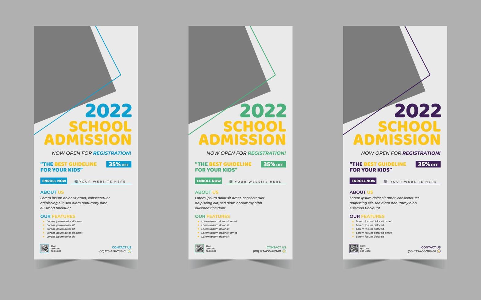 Kids School Admission DL Flyer Template vector