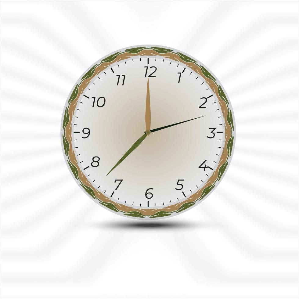 Modern wall clock design template vector