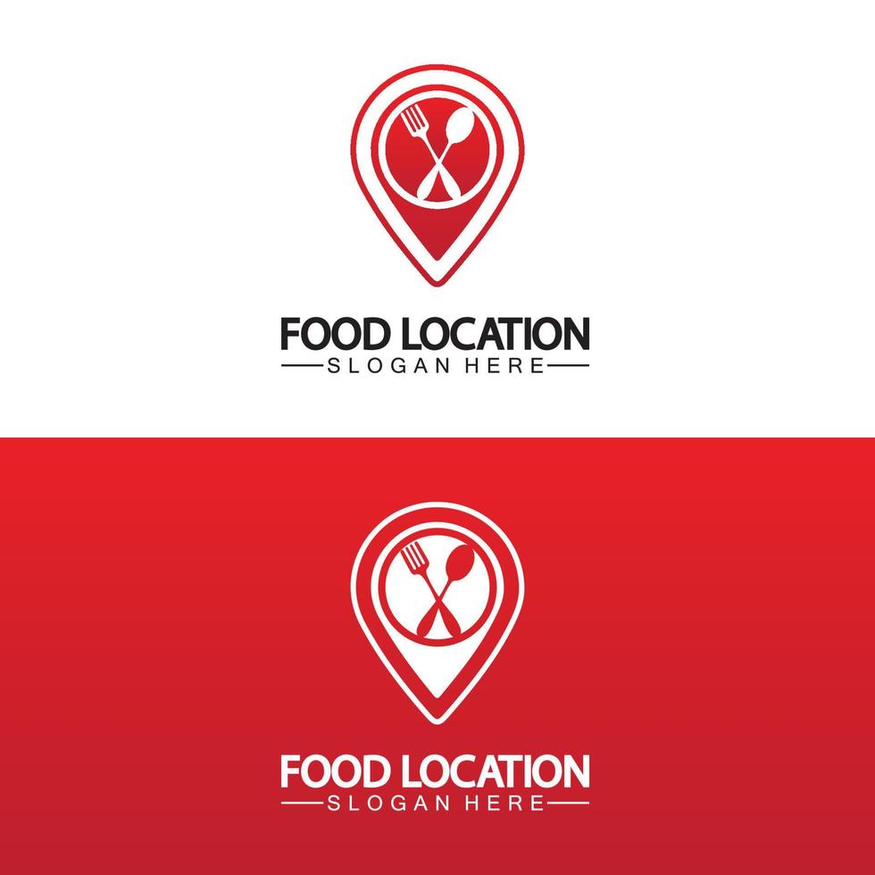 plantilla de diseño de logotipo de ubicación de alimentos vector