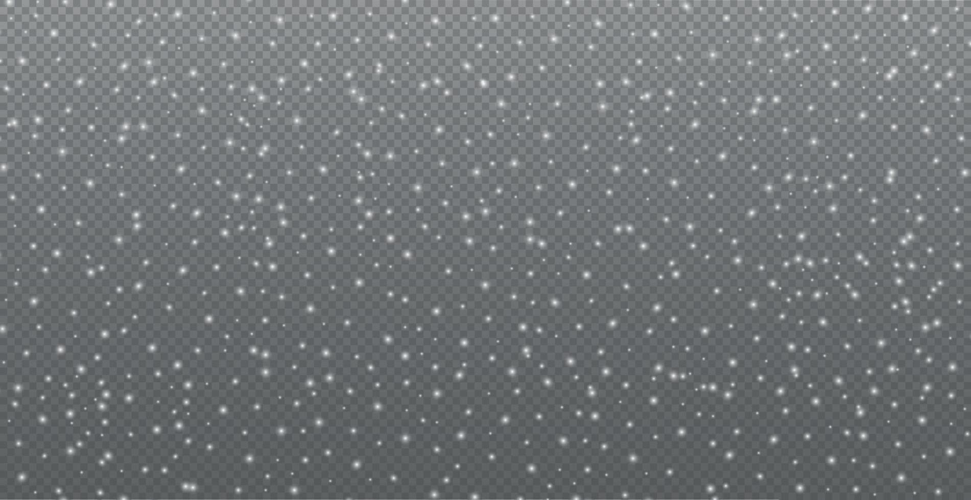 White falling snow on transparent background - illustration vector