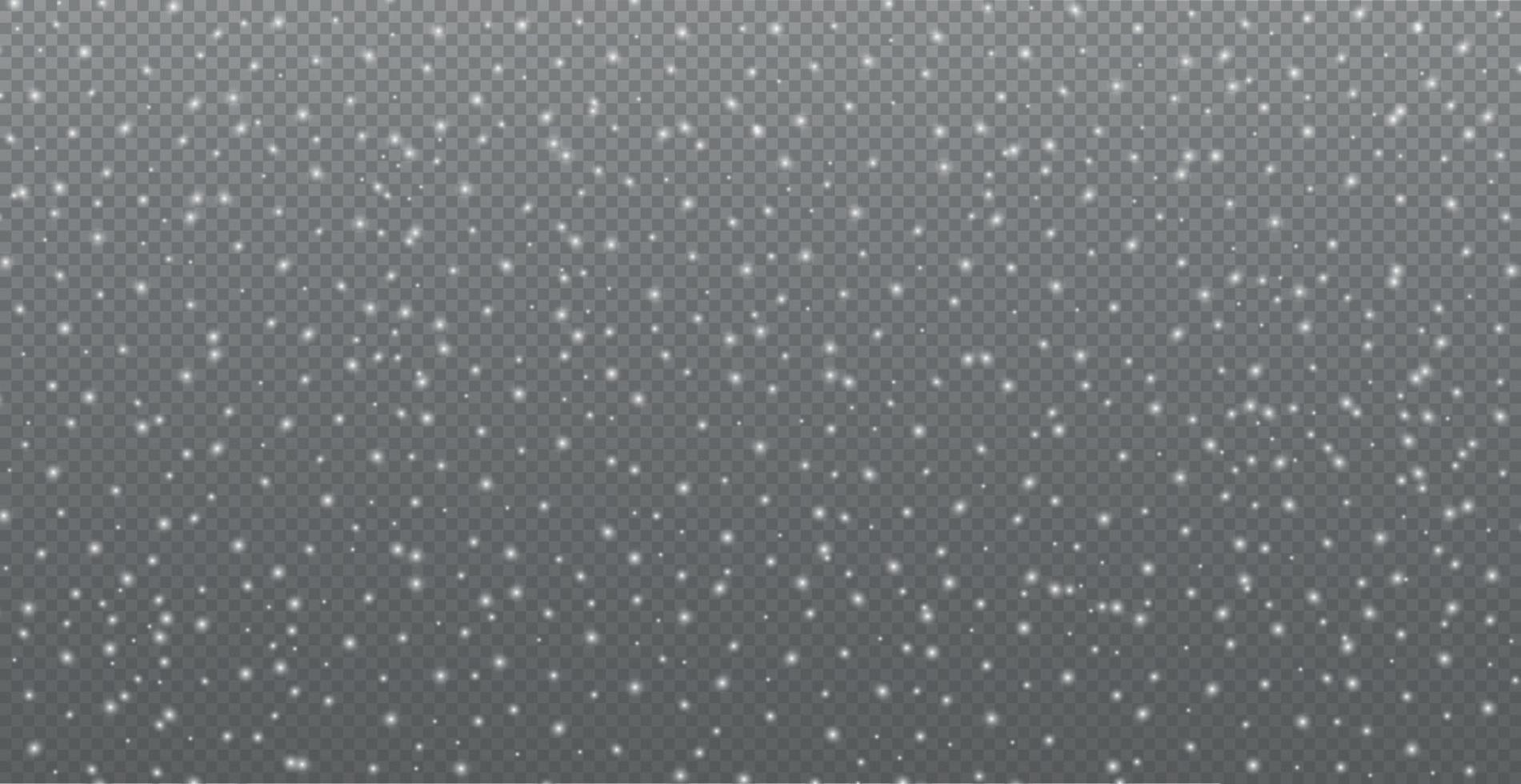 White falling snow on transparent background - illustration vector