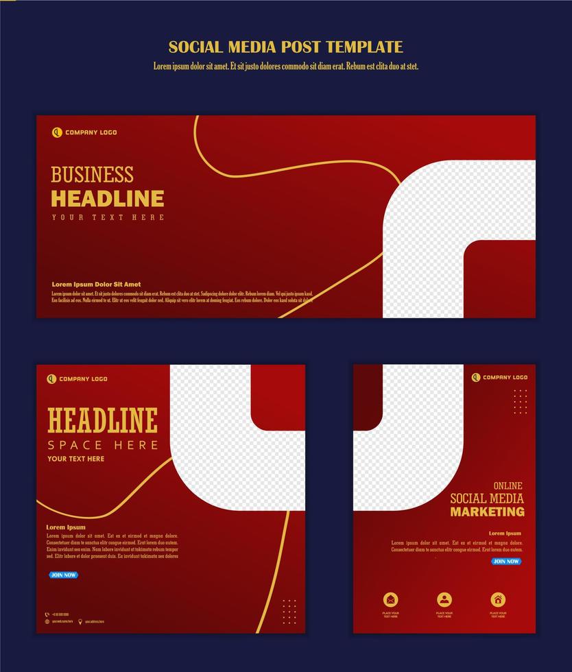Abstract Background Social media post template modern design, for business digital marketing online, banner and poster vector