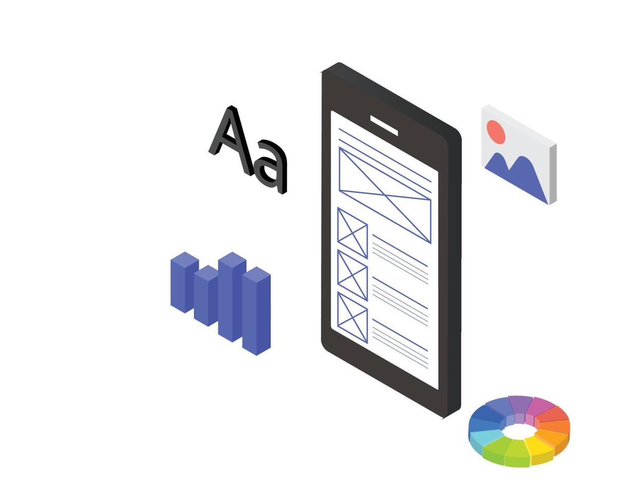 No Code Development Platform  provide drag and drop tools that enable businesses to develop software quickly without coding vector