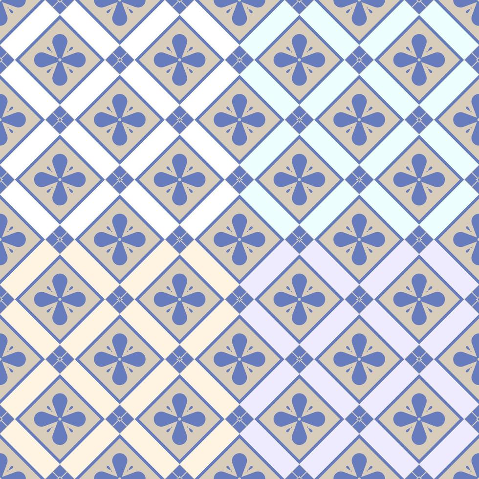 Seamless pattern in 4 color background. Texture for tile, scrapbooking, wrapping paper, textiles, home decor, fabric, wallpaper, background, carpet, clothing. Vector illustration.