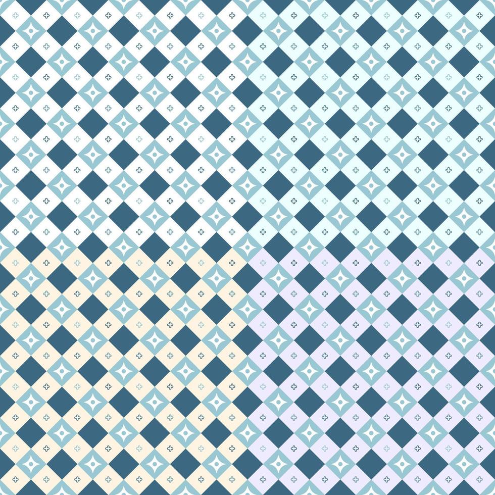 Seamless pattern in 4 color background. Texture for tile, scrapbooking, wrapping paper, textiles, home decor, fabric, wallpaper, background, carpet, clothing. Vector illustration.