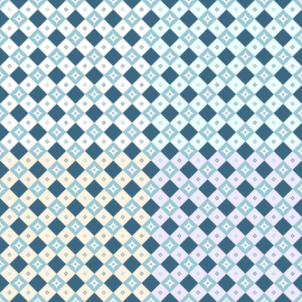 patrón transparente en 4 colores de fondo. textura para azulejos, álbumes de recortes, papel envolvente, textiles, decoración del hogar, tela, papel tapiz, fondo, alfombra, ropa. ilustración vectorial vector