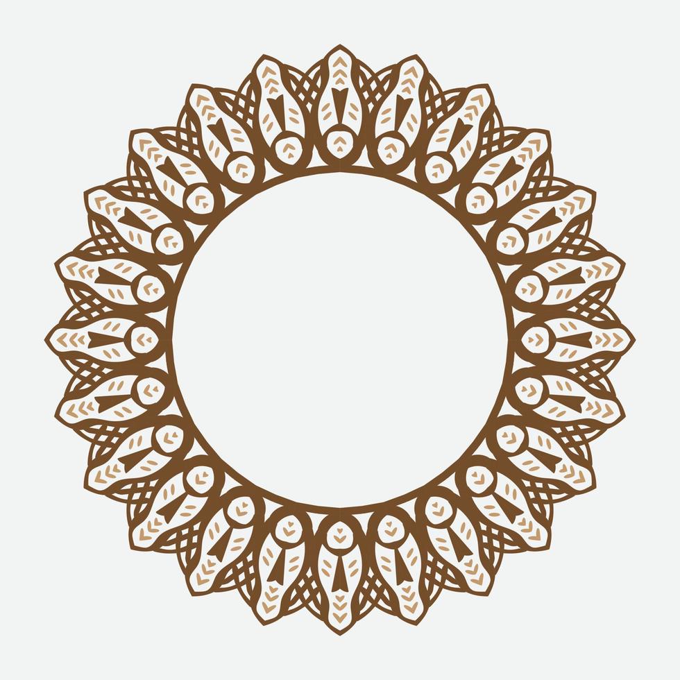 Decorative line art frame for design template. Elegant vector element Eastern style, place for text. outline floral border. Lace illustration for invitations and greeting cards