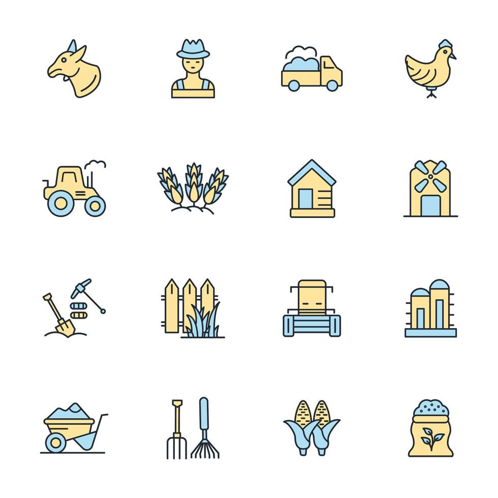 farm and agriculture icons set . farm and agriculture pack symbol vector elements for infographic web