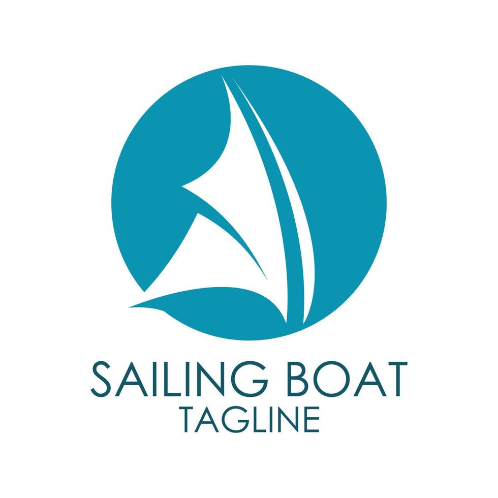 simple Sailing boat logo, Daily cruises, sea travel, vector logo-icon