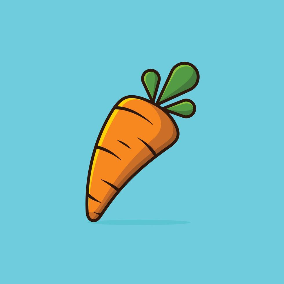 icono de dibujos animados de zanahoria. planta de agricultura. ingrediente de ensalada. granja de hortalizas. comida vegana. alimentos orgánicos. verdor. símbolo de contorno dibujo de contorno aislado vectorial. vector