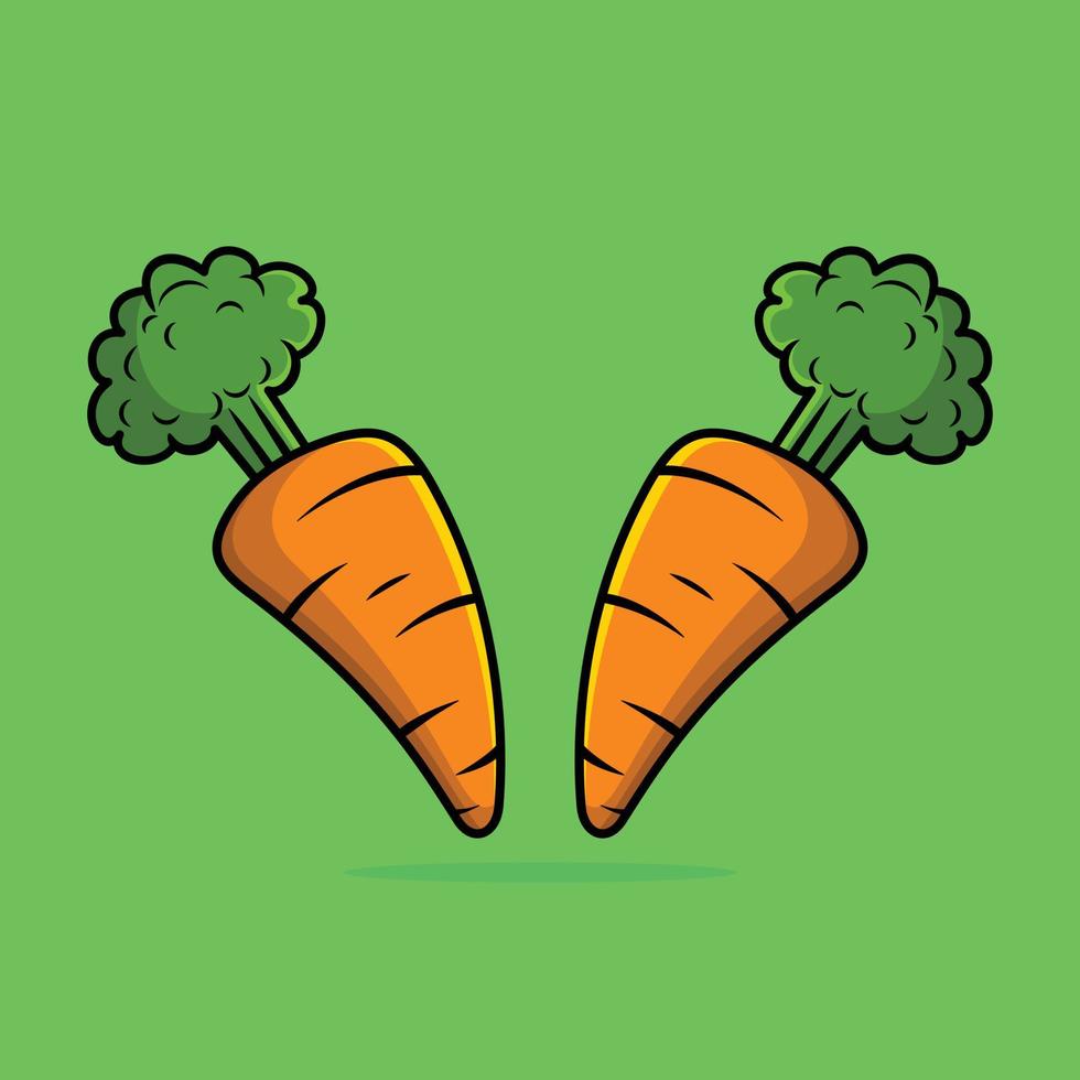 dos juegos de dibujos animados de zanahoria. planta de agricultura.  ingrediente de ensalada. granja de hortalizas. comida vegana. alimentos  orgánicos. verdor. símbolo de contorno dibujo de contorno aislado  vectorial. 12286983 Vector en