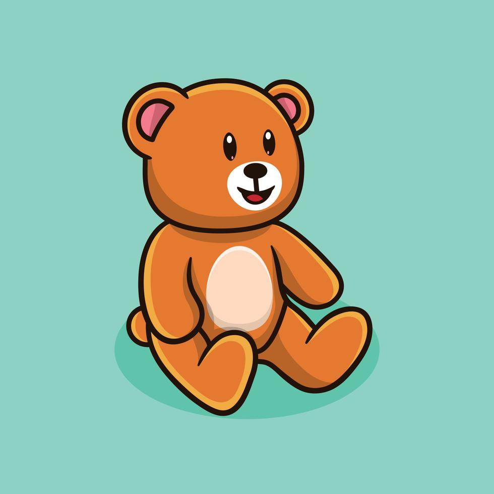 Teddy bear cartoon vector illustration.
