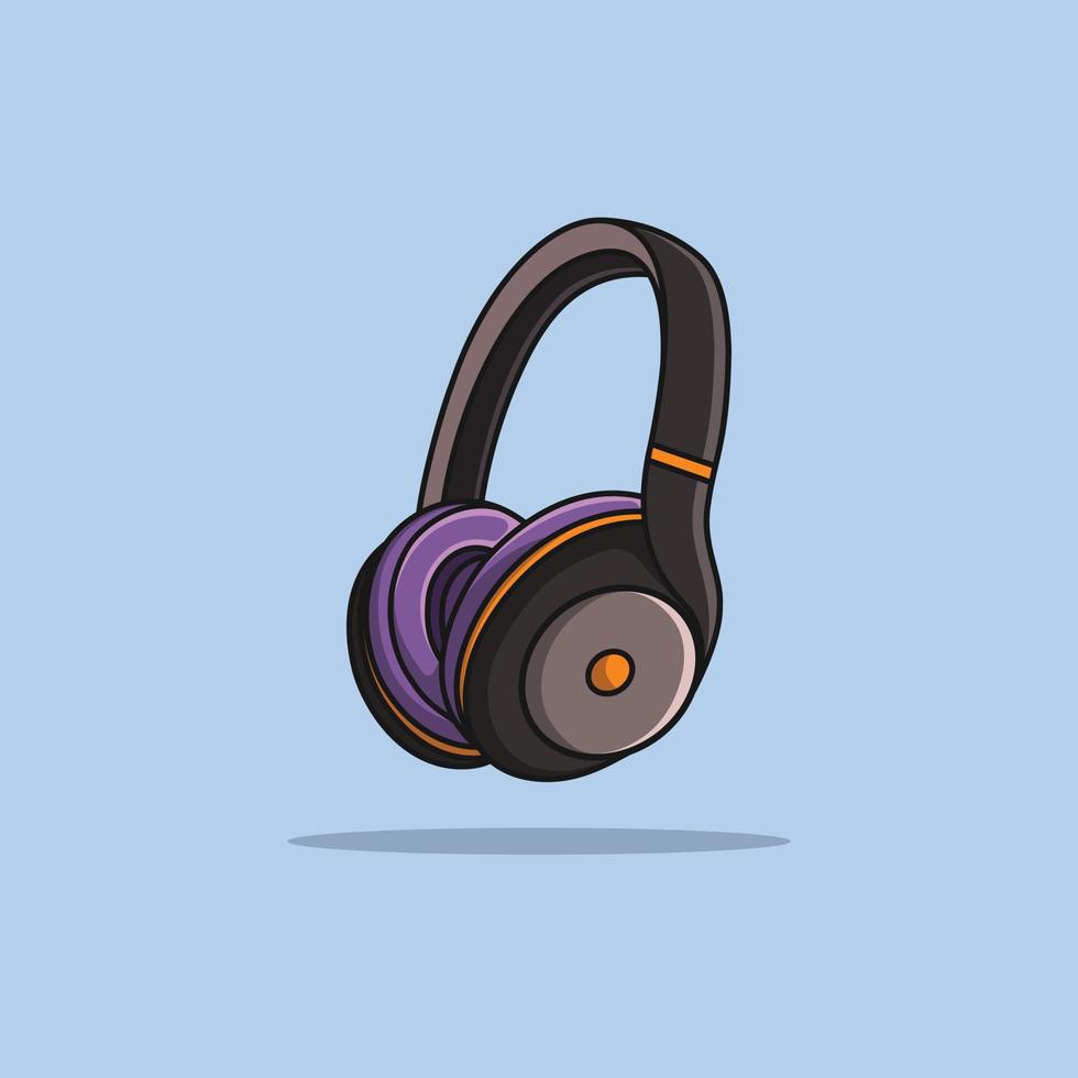 auriculares de alta calidad sobre un fondo azul cielo. ilustración de vector de producto de auriculares.