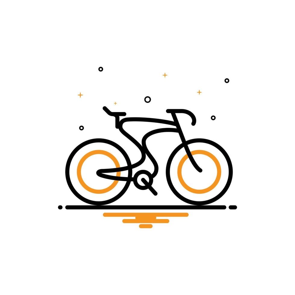 Cycling icon vector. simple flat symbol. perfect black orange illustration on white background. vector