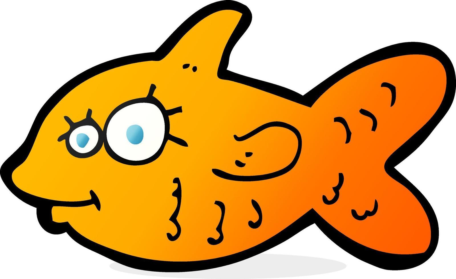 cartoon happy goldfish vector