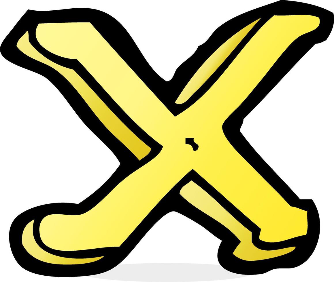 cartoon letter X vector