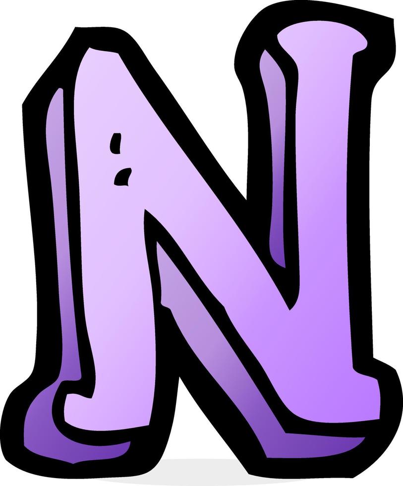 cartoon letter N vector