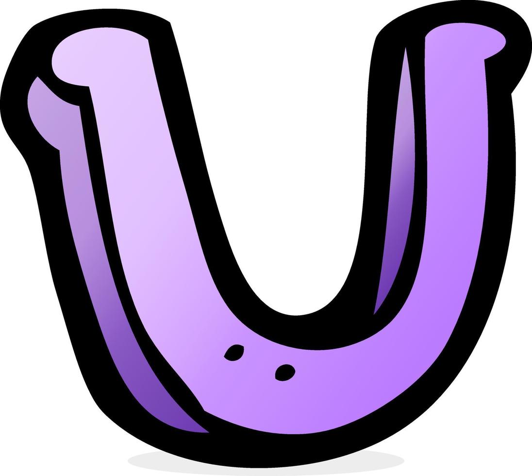 cartoon letter U vector